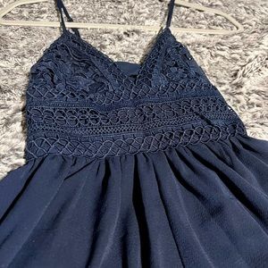 Blue Romper with Open Back